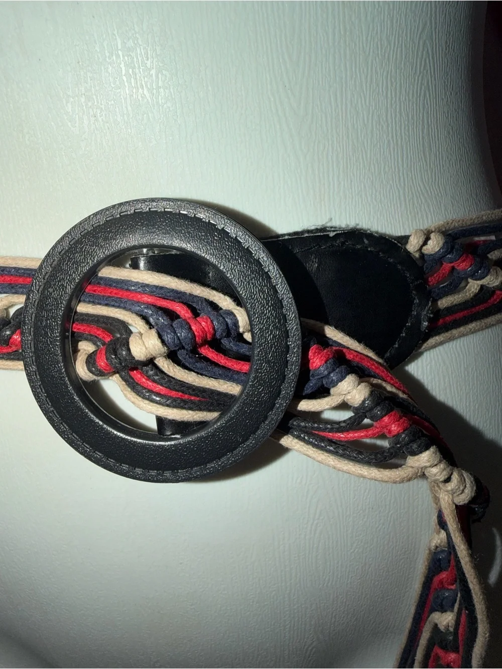 ❤️💙 Braided Rope Waist Belt with Round Buckle